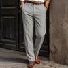 Pantalones de vestir rectos ajustados para hombre color gris claro