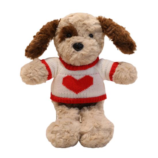 Adoptable Stuffed Dog Plush with Sweater Realistic Teddy Doll Toy with Removable Clothes 30cm Huggable Gifts for Kids