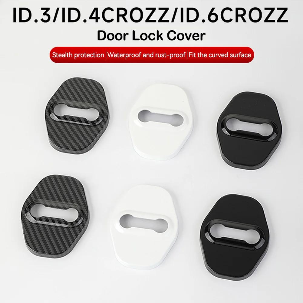 4Pcs Car Door Lock Buckle Protective Cover Door Shock Absorber Cushion Thickened Pad for VW Volkswagen ID3 ID4 CROZZ ID6