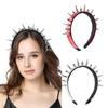 Rebellisches Rotes Kunstleder-Kopftuch mit Silbernen Spikes Punk-Haarschmuck für Teenager Erwachsene Festivals