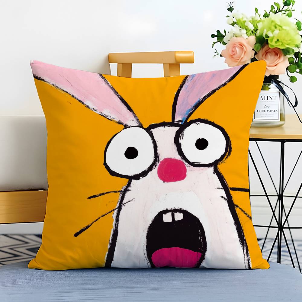 Funny Abstract Funny Animals Pillow Case Printed Brushed Fleece Pillow Baby Skin-Touch Eco-Friendly Dye-Sublimat