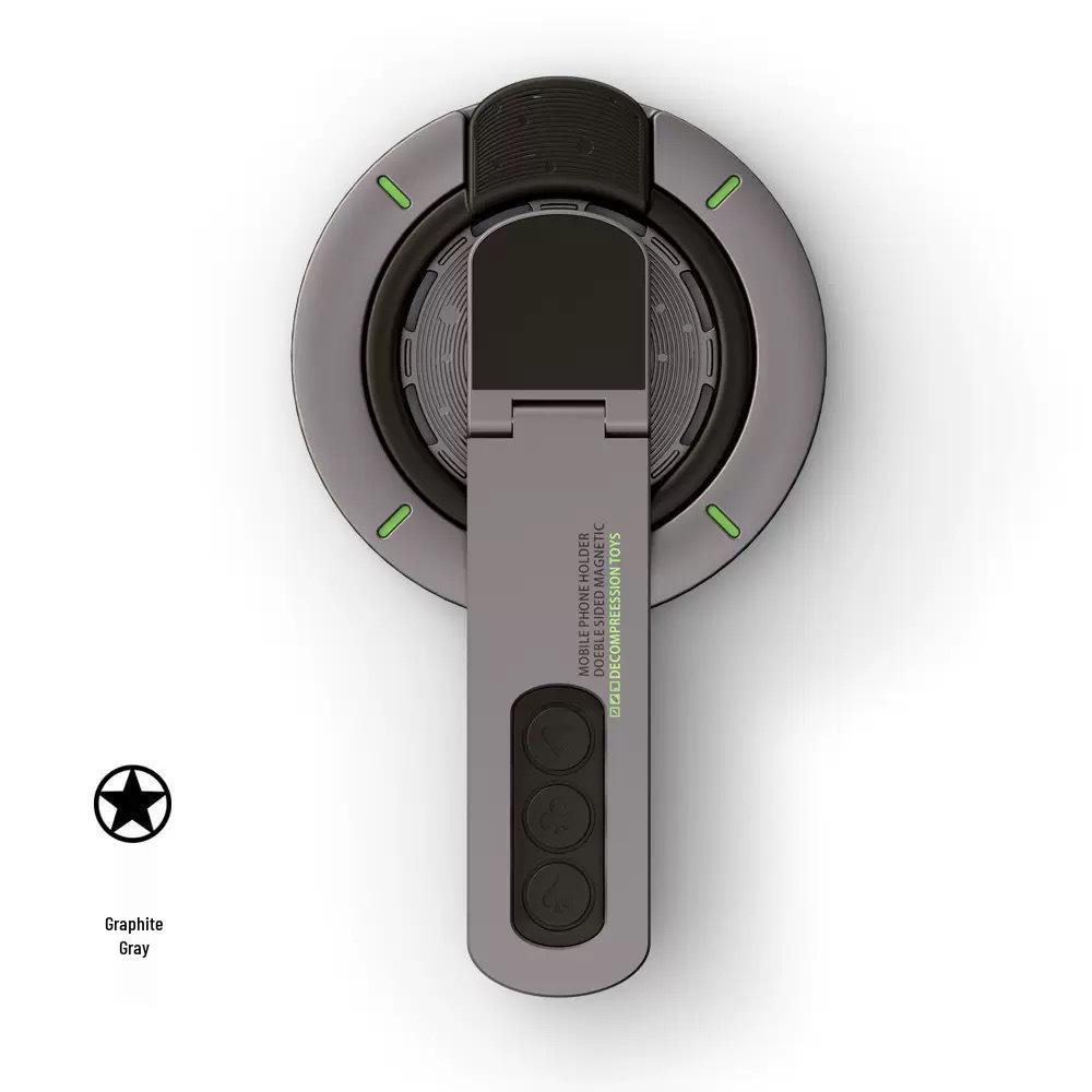 Dual-Sided Magnetic Phone Ring Stand: Rotating, Stackable, Portable Back Sticker Holder