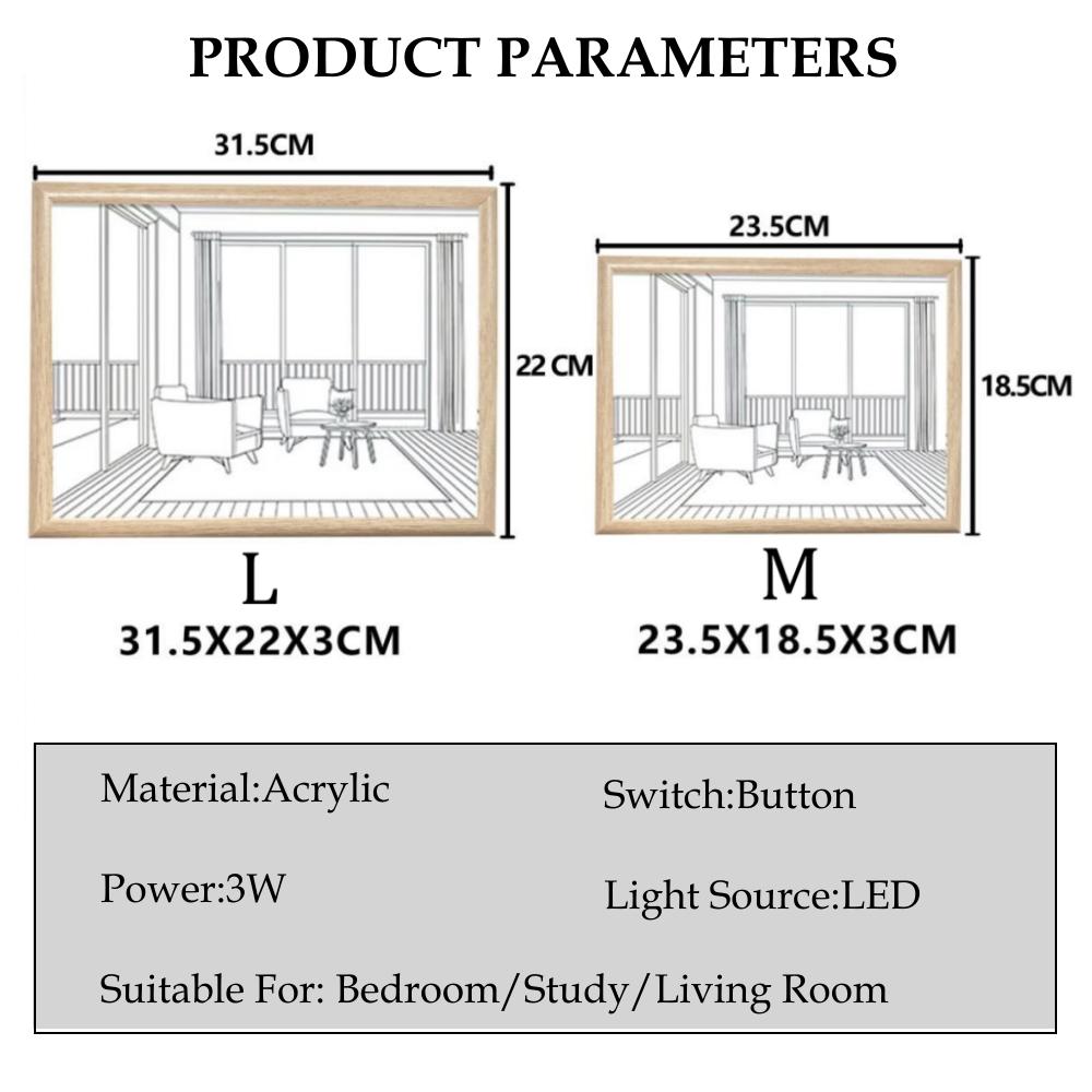 USB Bedside Light LED Lighting Painting Art Lamp Home Decor Sunshine Painting Night Light Creative Birthday, Christmas Gift