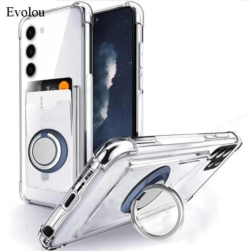 Geldbörse Kartenschlitz Transparente Handyhülle Für Redmi Note 15 Pro Plus Ringständer Halter Weiche Silikonhülle Für Redmi Note 14 13 4G