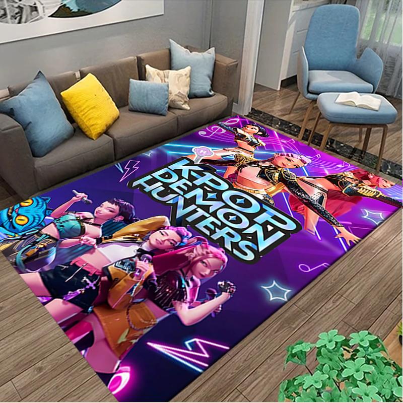 1pc Kpop Demon Hunters Rug, Comfortable Printed Home Area Carpet, Cozy Office Chair Rug