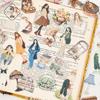 Yuxian Spring Letter Series Sticker Pack - 30 Sheets of Irregular Girl Characters in 4 Styles