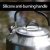 Outdoor Camping Coffee and Teas Kettles Portable Teapot Stainless Steels Camp Teas Coffee Pot Water Boilers for Picnics