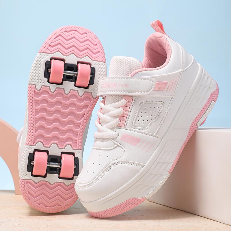 KIDS Four Wheel Skate Roller Shoes Sneakers Four Wheel Skating Shoes Children's Shoes Double Wheel Skating Shoes