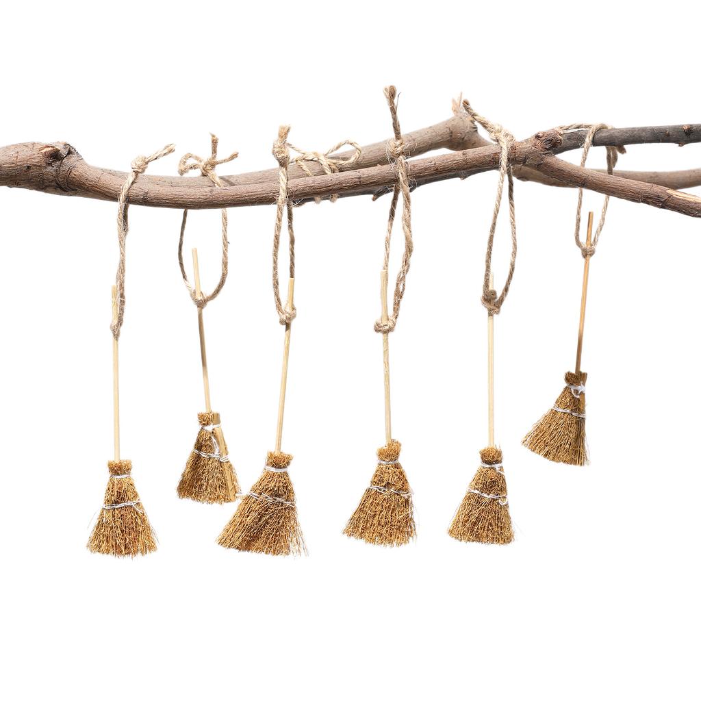 Halloween Broomstick Decorations, Mini Witch Broom Twig Broom