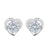 Premium Daily Versatile Jewelry Sterling Silver Femininity Heart-Shaped Earrings Zircon Love Earrings