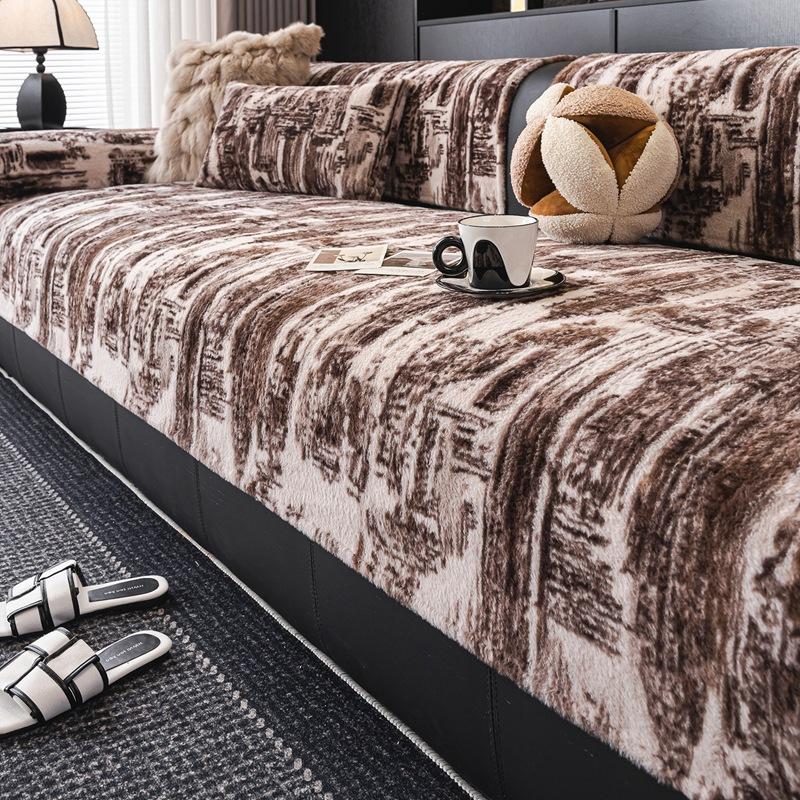 Современная световая роскошь Противоскользящая ткань для чехла на диван Новая осенне-зимняя Плюшевая подушка для дивана Всесезонная Универсальная Высококачественное ощущение 70x70cm