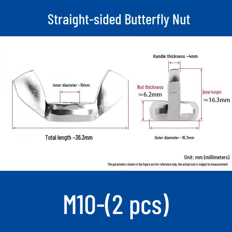 M4-M24 304 Stainless Steel Large Ear Ram's Horn Disc Butterfly Nut