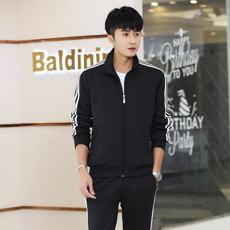 Trendy Three-Stripes Unisex Sports Suit: Customizable LOGO for Spring & Autumn