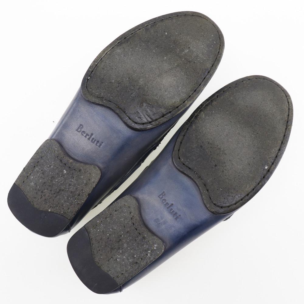 Berluti loafers Driving shoes Blue leather mens Used