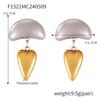 Design Female Hip-Hop Personality Trend Titanium Steel Plated 18K Gold Geometric Devil'S Eye Fringed Earrings Set