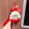 Cute Knitted Lamb Pendant Crochet Cartoon Sheep Doll Zodiac Sheep Gift Backpack Pendant  Bag Decor