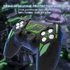 PlayVital PS5 Controller Silicone Mecha Rhino Shockproof Protective Easy Includes Thumb Grips and Compatible with Charging Black and Green Cover,