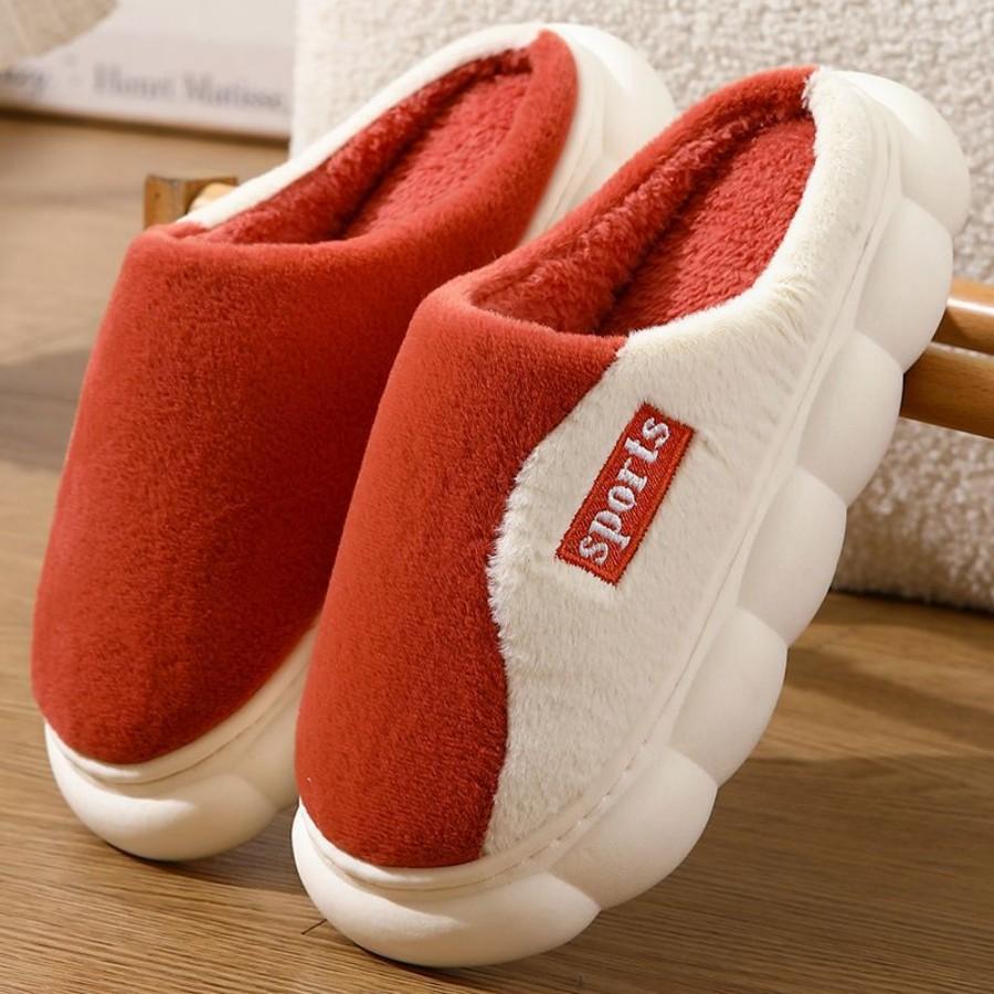 Winter Warm Fur Slippers Men Women Couples House Non Slip Soft Shoes Comfort Flat Heel Home Indoor Bedroom Plush Slippers