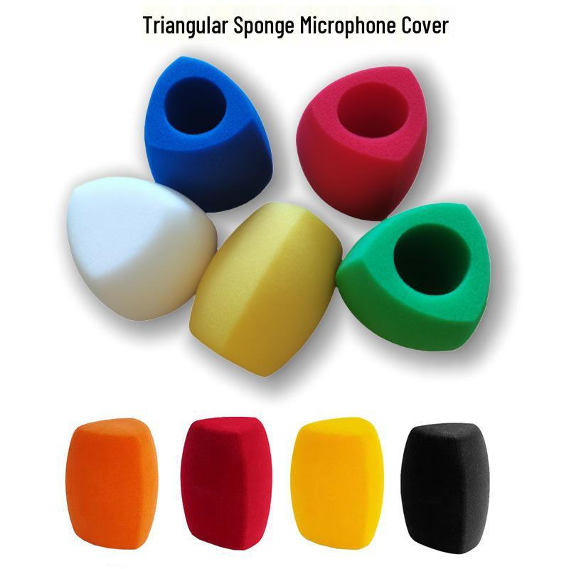 Thickened Triangle Foam Microphone Windscreen - Anti-Pop Protection for Stage and Home Use