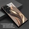 Golden Streamlined Glass Phone Case Suitable for Samsung Galaxy S26 S25 S24 S23 S22 S20 FE/Ultra/Plus Anti Drop Back Cover