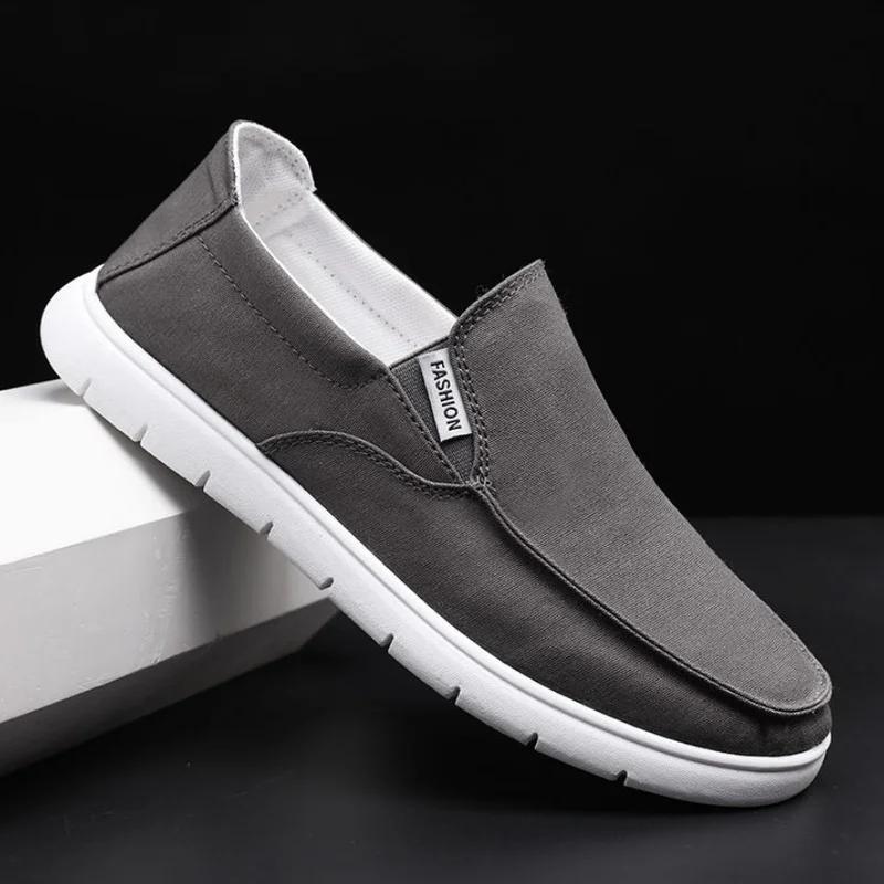 XIHAHA New Fashion Summer Man Canvas Shoes Breathable Lightweight Comfortable Men Shoe Casual Lazy Flat Cloth Male Shoes