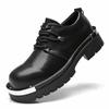 Fashion 2025 Autumn Casual Business Leather Shoes for Men Height-increasing Big Head Derby Men's Shoes Fashion Black Platform Shoe Man