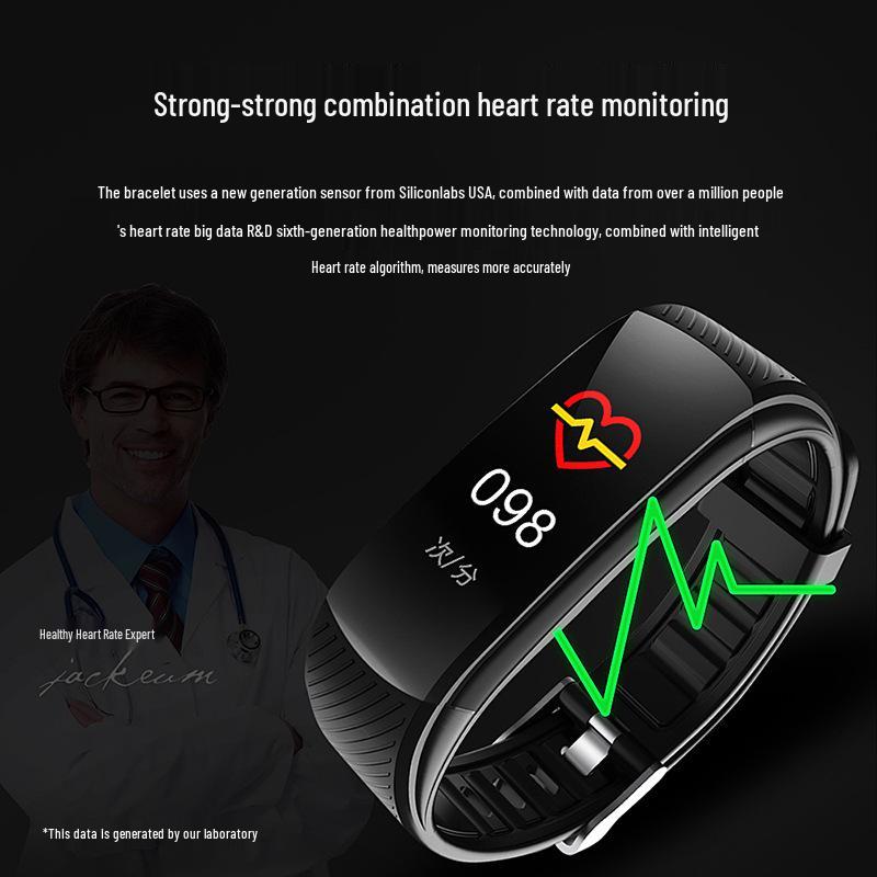 C5S Smart Bracelet: Color Screen, Heart Rate Monitor, Weather Display, Sports, Alarm Clock Smartwatch.