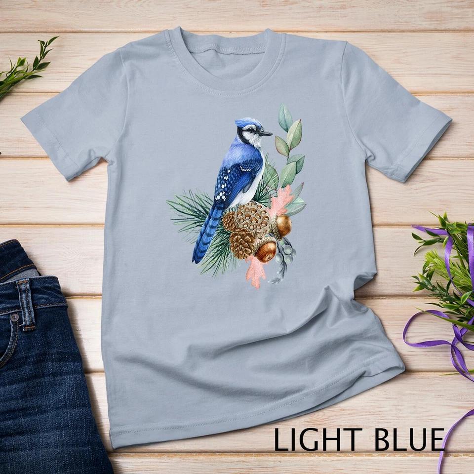 Blue Jay Bird Funny Cute Birds Animal Lover Graphic Unisex T-shirt 7 M
