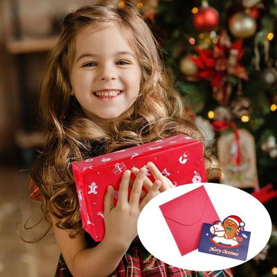 Christmas Cards Boxed With Envelopes Art 3D Merry Greeting Card Cartoon Christmas Notecard Winter Holiday Card For Kids Children