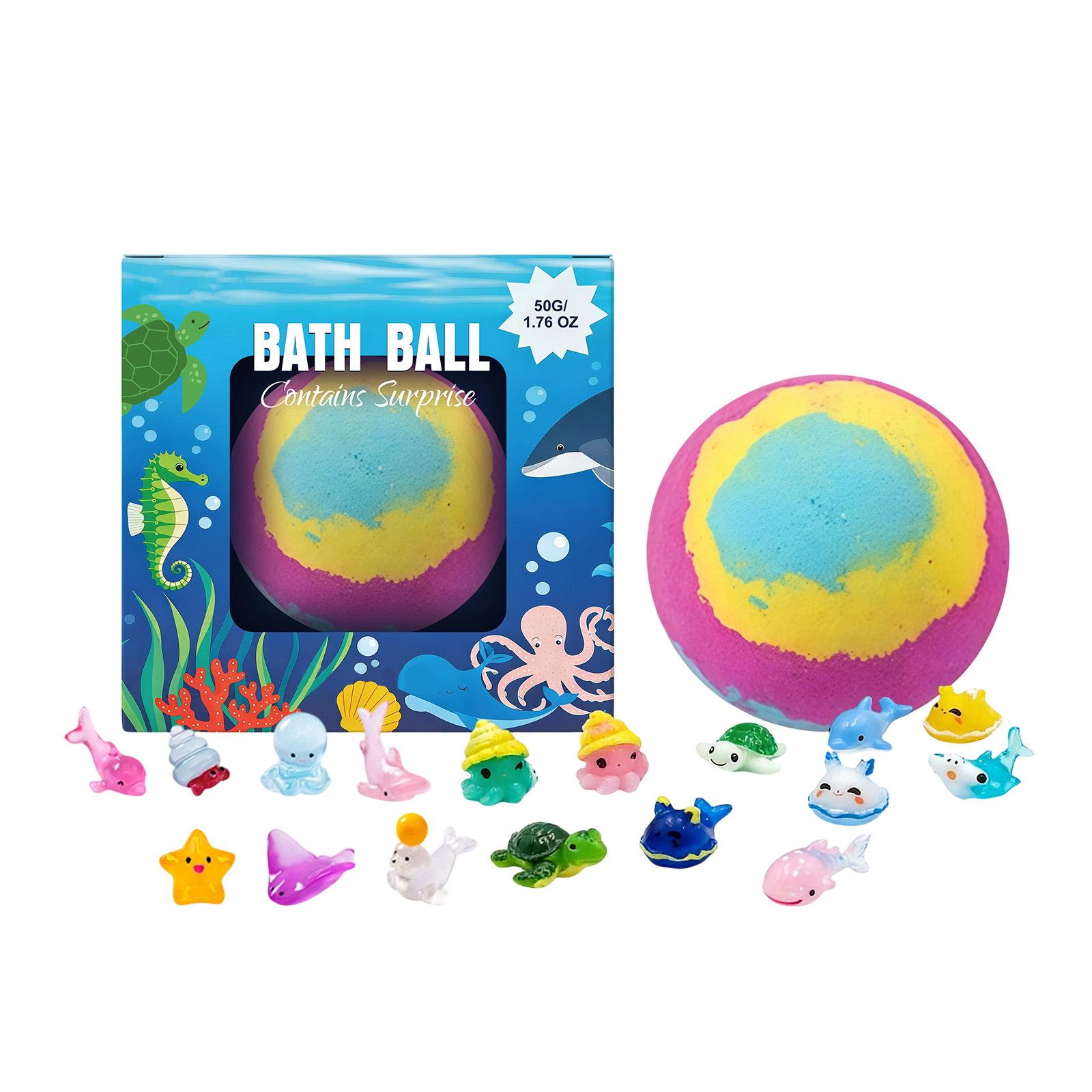 

Bath Ball with Surprise Ocean Animal Toys Includes One Bath Bomb and Random Small Sea Creature Toys for Kids Bath Time Fun and Sensory Play one size білий