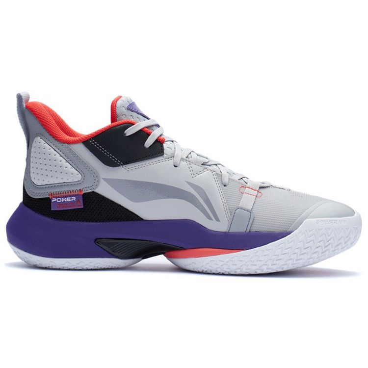 Li Ning Air Strike 8 Shock Absorption Anti-Slip Wear-Resistant Mid-Top Basketball Shoes Men Basketball Shoes Micro-Crystal-Gray ABPR035-1
