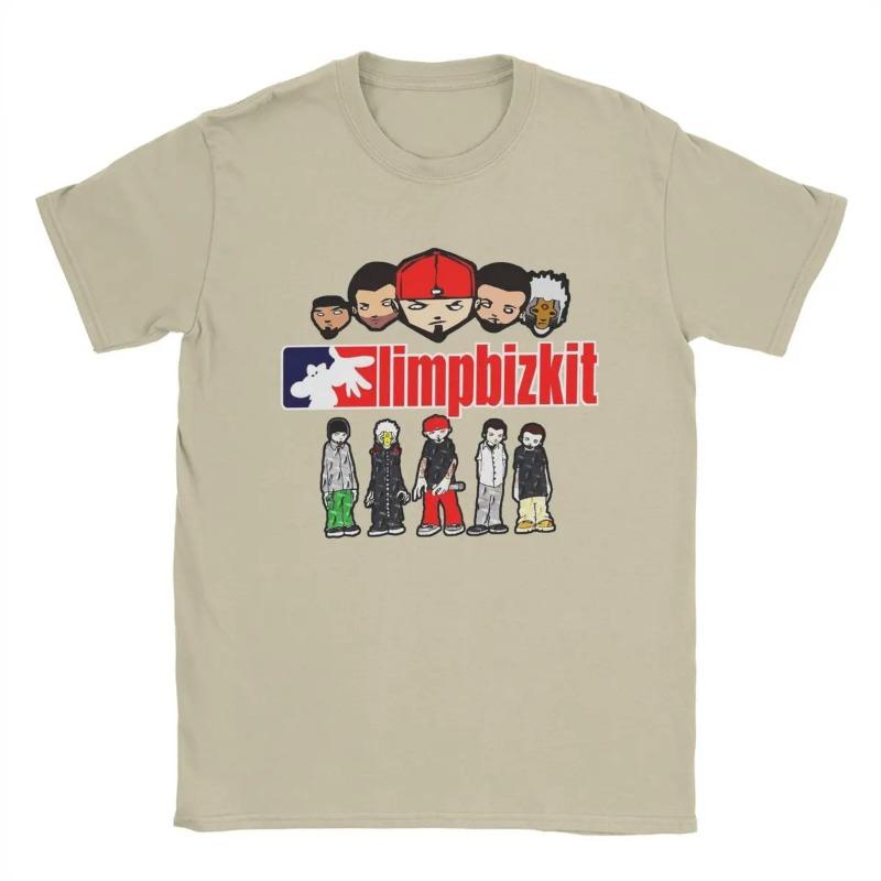 Niesamowity T-shirt Limp Bizkit Męski Zabawny Bawełniany T-shirt Okrągły Dekolt Krótki Rękaw T-shirt Odzież Dla Dorosłych Koszulka