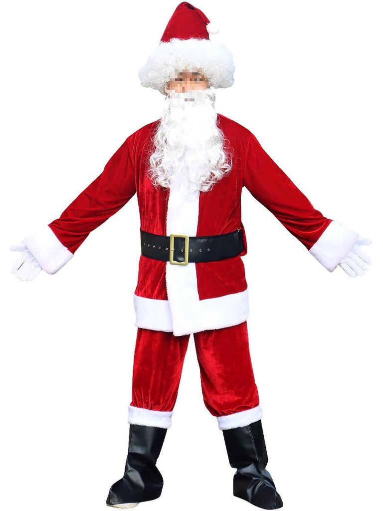Adult Santa Claus Costume Set - Men's & Women's Plus Size Christmas Outfit