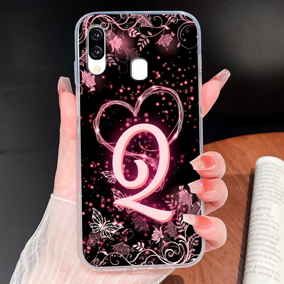 Case For Samsung Galaxy A40 A41 A50 A50S Name Letter Soft TPU Clear Silicone Cover For Samsung A 40 A 50 Lightweight Phone Funda