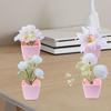 4 Pieces Artificial Flowers in Pot Fake Potted Plants Simulation Bonsai for Bathroom