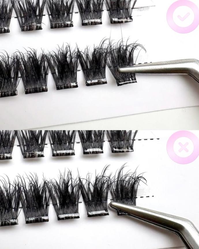 No Glue Needed Self Adhesive Press-On DIY Cluster Lashes Apply Directly Private Label Korean PBT Fiber Ultra Light Eyelashes