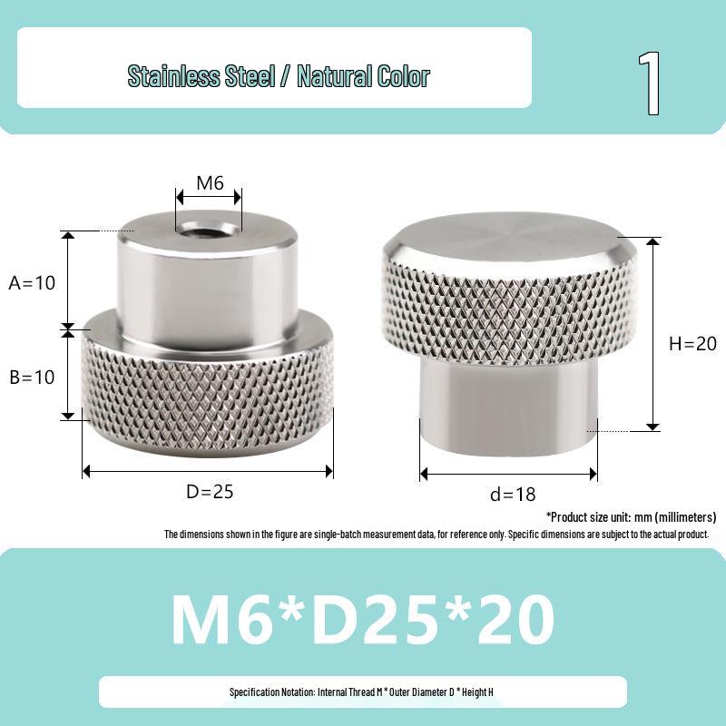Hongkangming Stainless Steel Knurled Hand-Twist Nut for M3-M12.