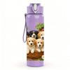 1PC Puppy Nest Family Group Print 750ml Color Plastic Sports Water Bottle Leakproof Flip Straw Lid For Sports Office Home Use