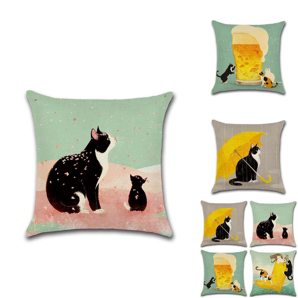 Classic Cat Design Pillow Cushion Cover For Bedroom And Living Room Decor