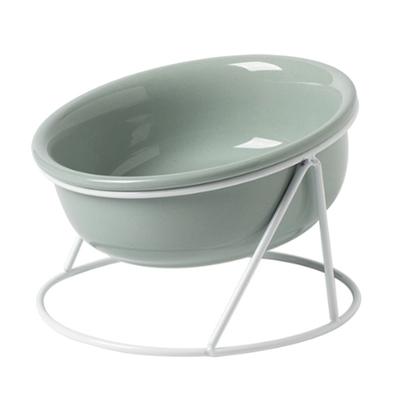Tigela de cerâmica para comida de animais de estimação, multiuso, elegante, design elevado, proteção da coluna cervical, tigela de comida para gatos
