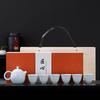Merchandise Kung Fu Tea Set Suet Jade White Porcelain Bubble Tea High-end Light Luxury Company Gift Companion Gift Printing