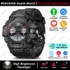 New Military Outdoor Smart Watch Men Compass Heart Rate BT Call LED Flashlight IP68 Waterproof Smartwatches For IOS Android
