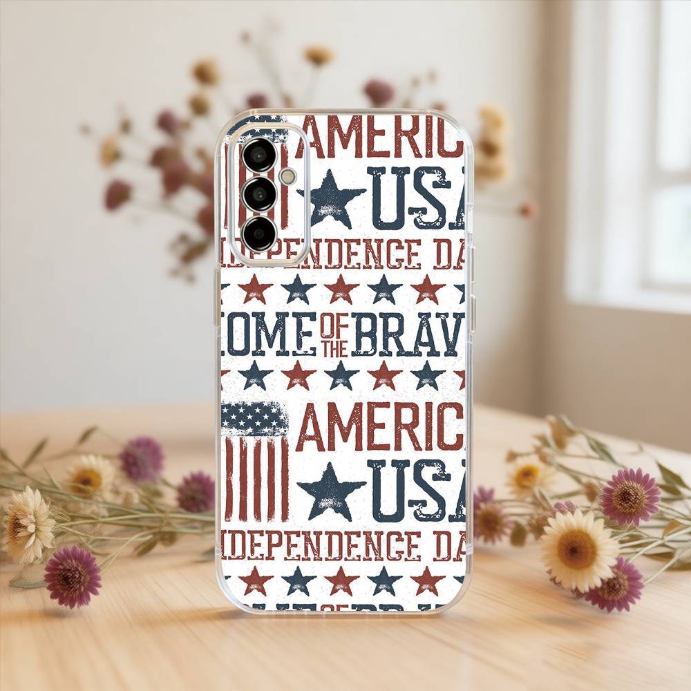

The Culture of the American Flag Phone Case For SamsungA10,12,20,21S,30,31,40,50,51,52,70,71 Transparent Cover Samsung a30 a20