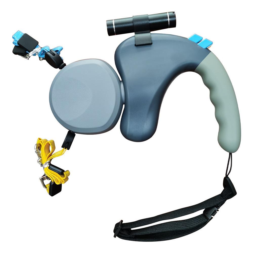Pet telescopic double-head retractor dog explosion-proof one-to-two light walking dog leash retractor