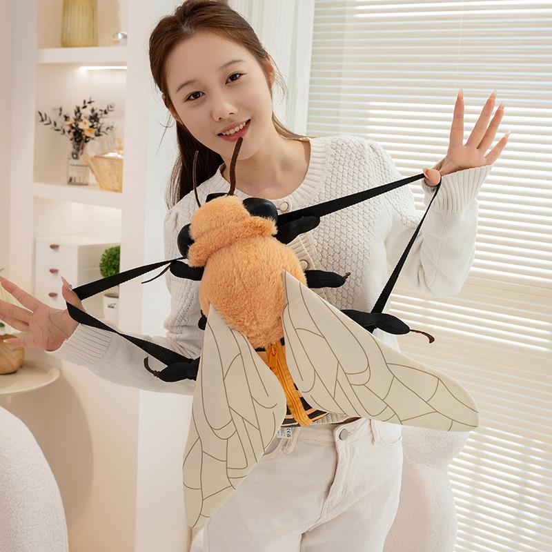 Cross-Border Cartoon Insect Plush Shoulder Bag: Ladybug & Bee Backpack