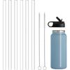 WK Ieason 6pcs Replacement Straws Reble Drinking Starws for Hydro Flask 32OZ, 18OZ and 64OZ, Plastic Straws with 2pc Cleaning Brushes Hydro Flask