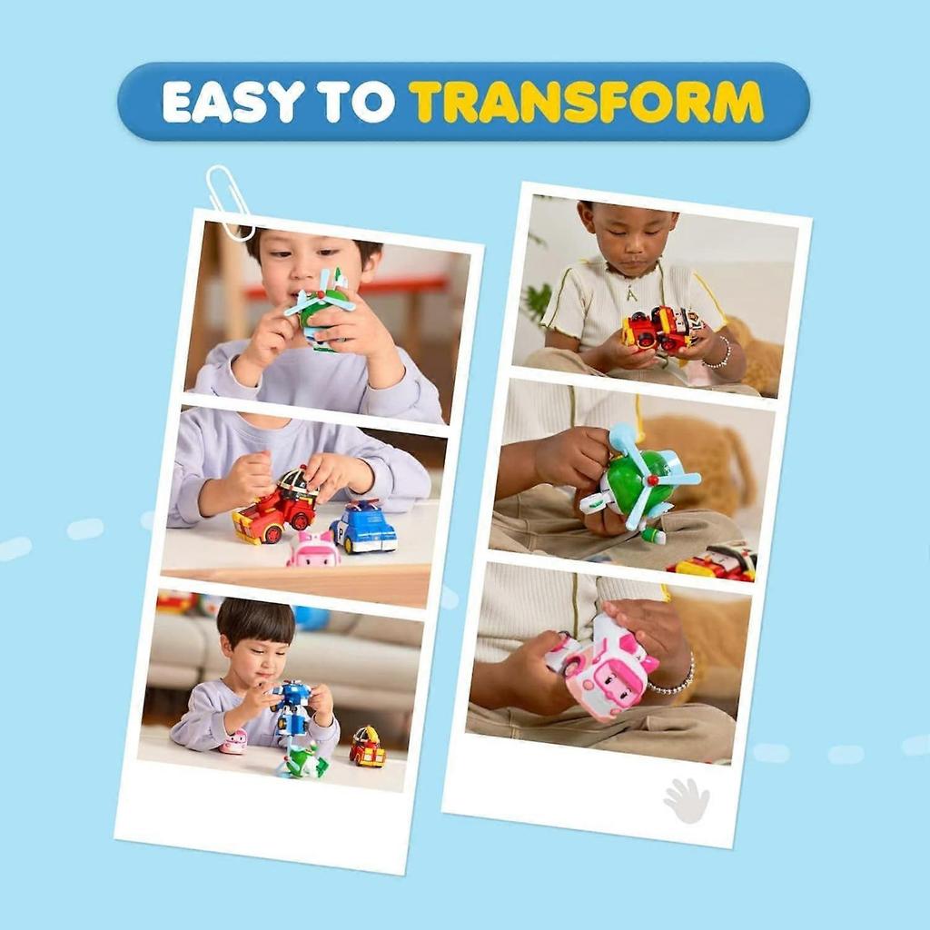 Robocar Poli Transforming Robot, Helly 4" Transformable Helicopter Action Toy Figure Vehicles, Emergency Vehicle Playset, Holiday Birthday Rescue Car 