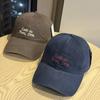 New women's versatile fashion letter soft-top baseball cap, sun-protective embroidered face-flattering duckbill cap for autumn sun protection