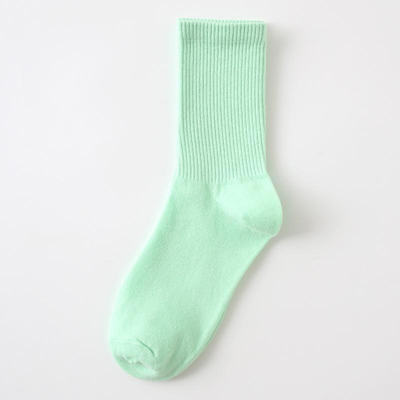 Female Spring and Autumn Thin Style Pure Color Candy Color Movement In The Tube Pile Socks