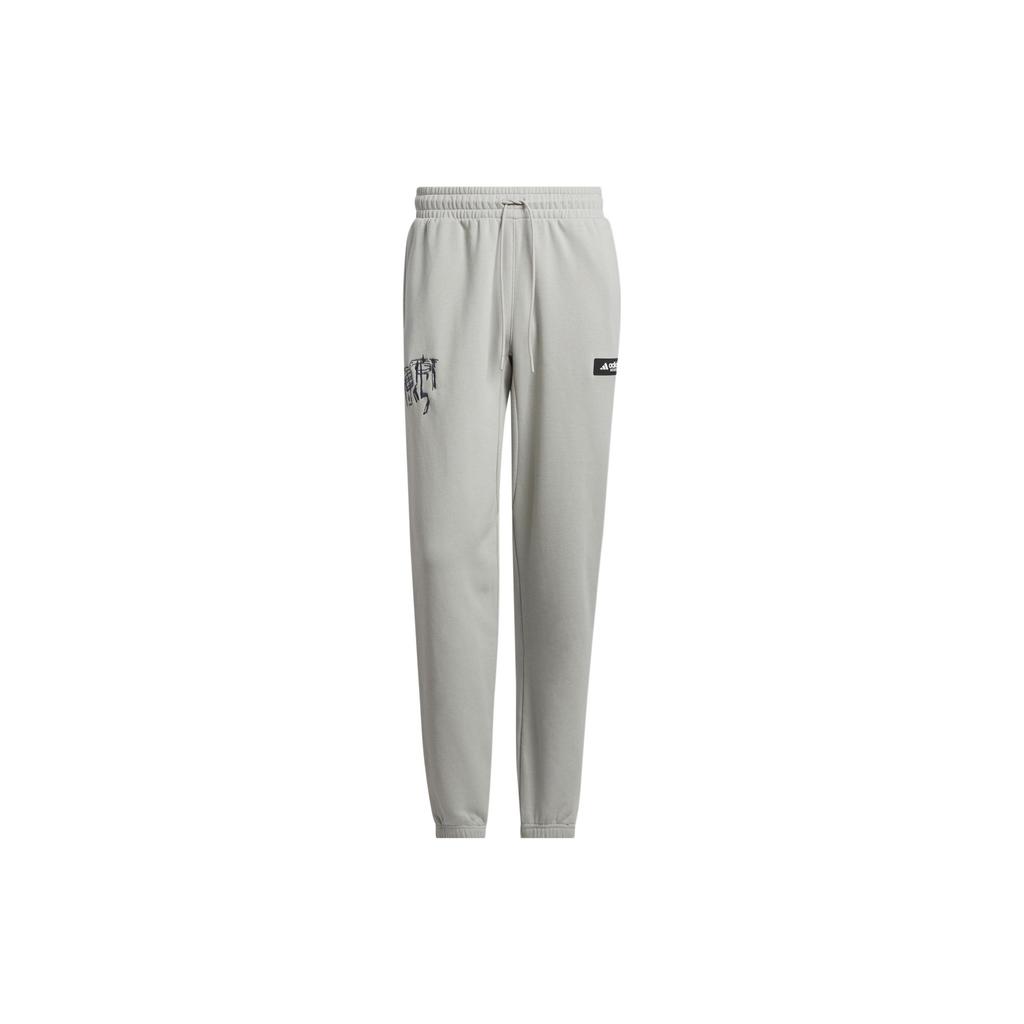 Adidas CNY Logo Embroidery Joggers Men Bottoms Metallic-Grey IA2000